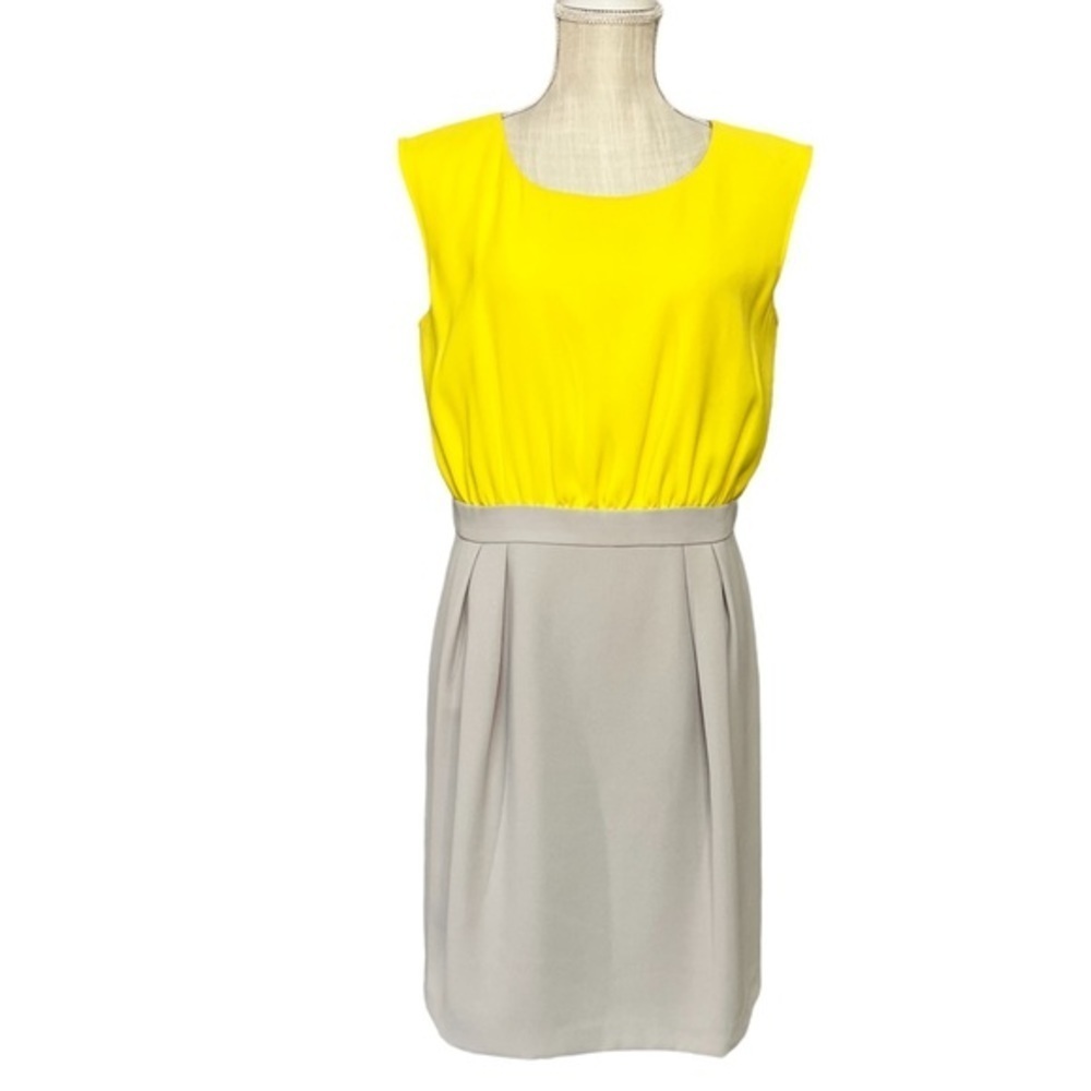LOFT DRESS yellow and grey. size 8 - Picture 4 of 5